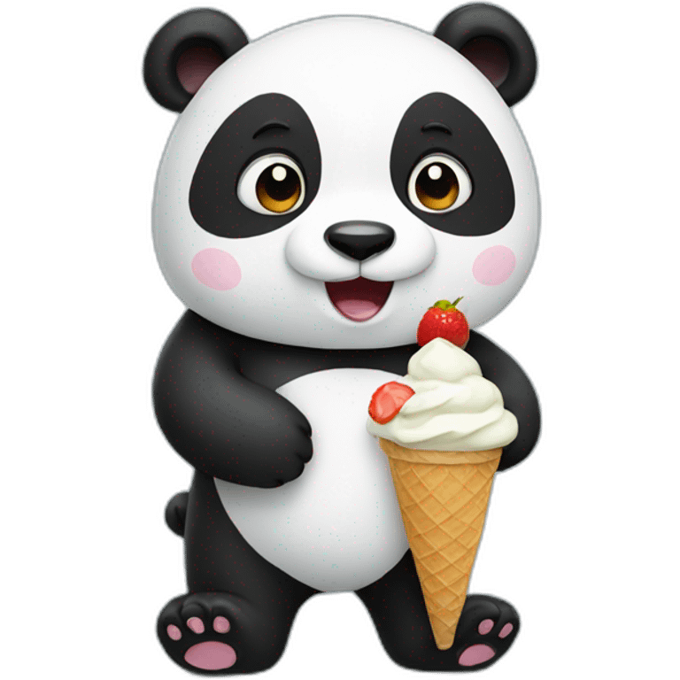 Panda eating ice cream emoji