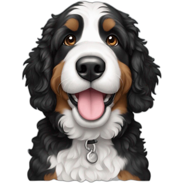 black white bernedoodle emoji