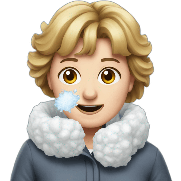 angela merkel snowball fight emoji