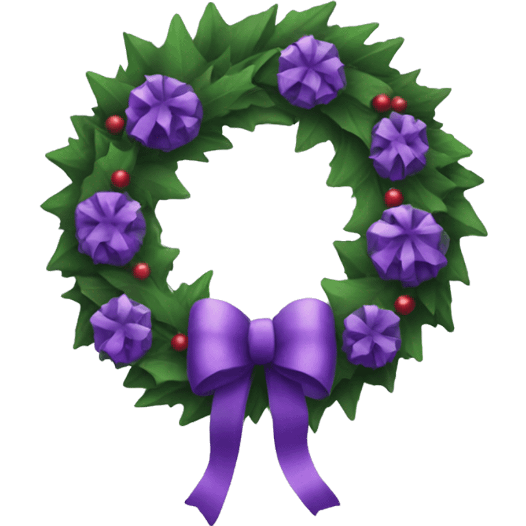 Purple Christmas wreath emoji