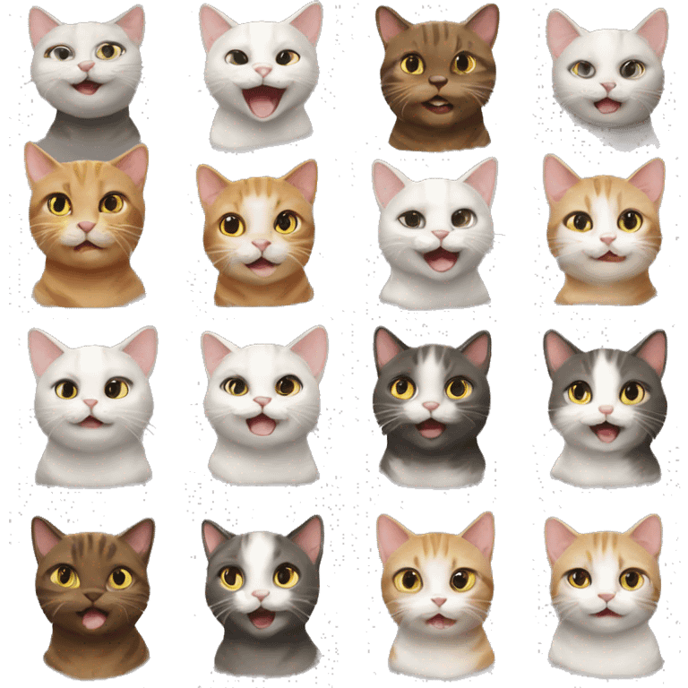 thirteen happy cats  emoji