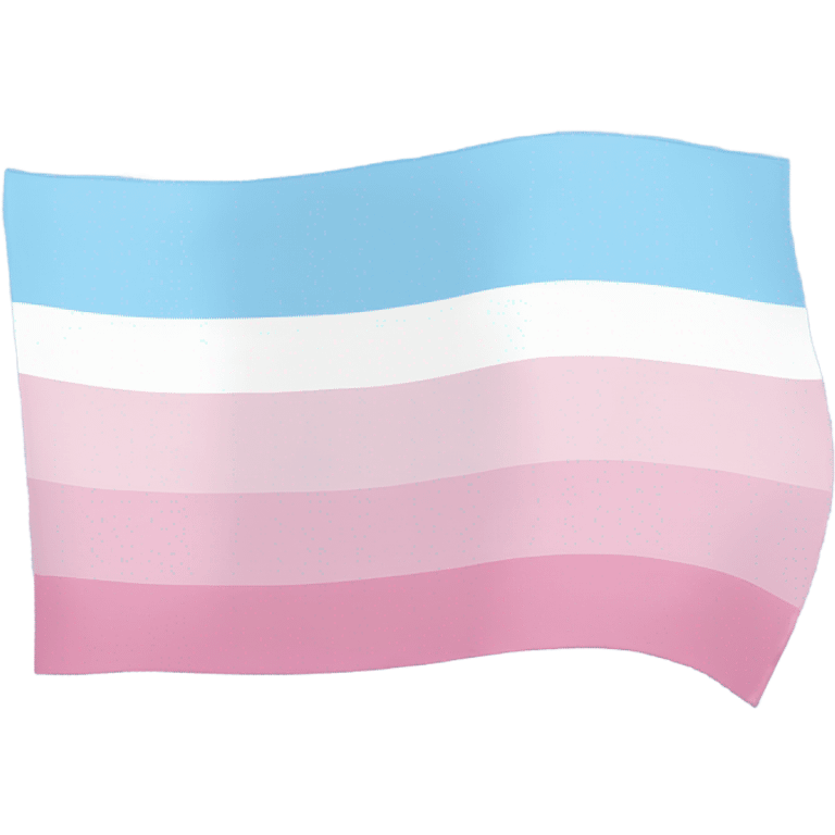 transgender pride flag with five horizontal stripes: light blue, pink, white, pink, and light blue emoji