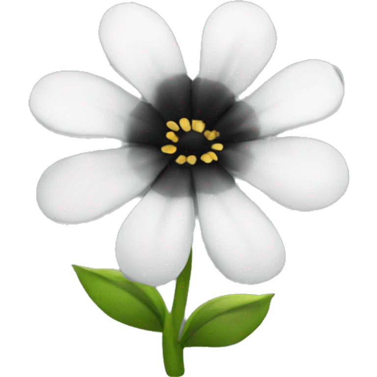 a flower having black and white petals   emoji