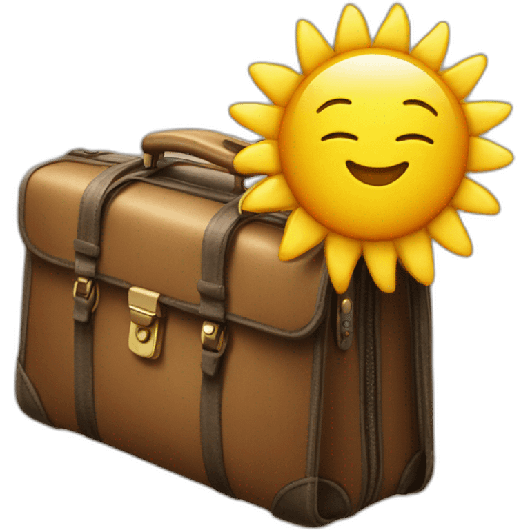 sunshine with face and a briefcase emoji