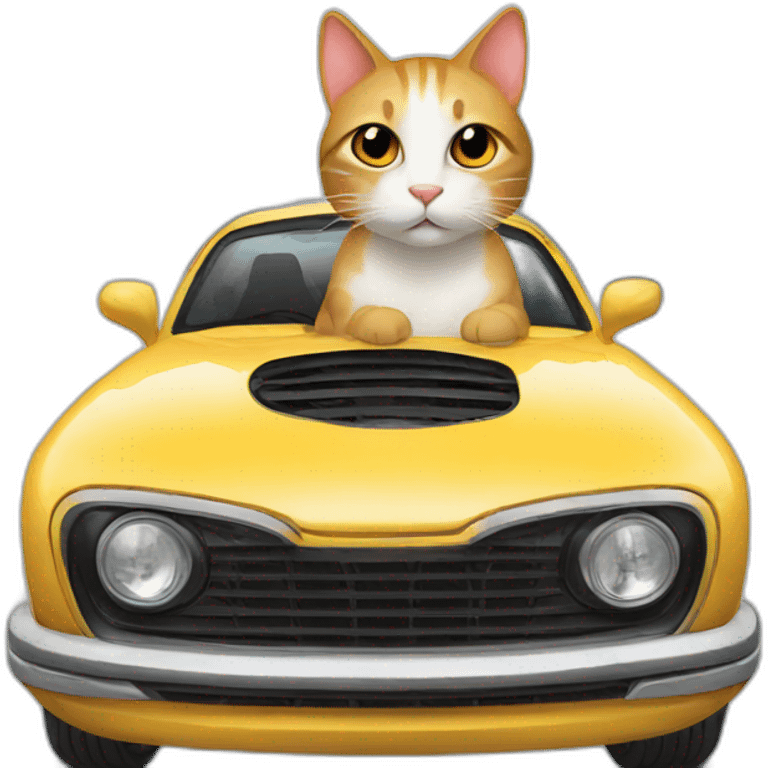 Cat on a car emoji