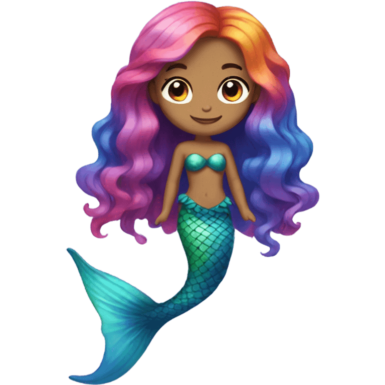 rainbow hair mermaid  emoji