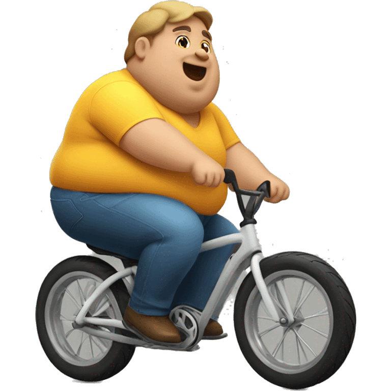 Fat man on a little bike emoji