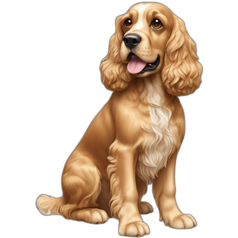 Dog-golden-english-cocker-spaniel-full-body-standing emoji