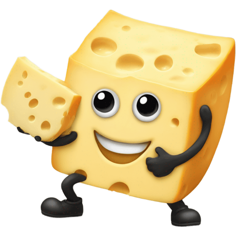 Cheese with feet and tap dancing  emoji