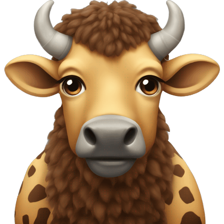 A bison x giraffe animal emoji