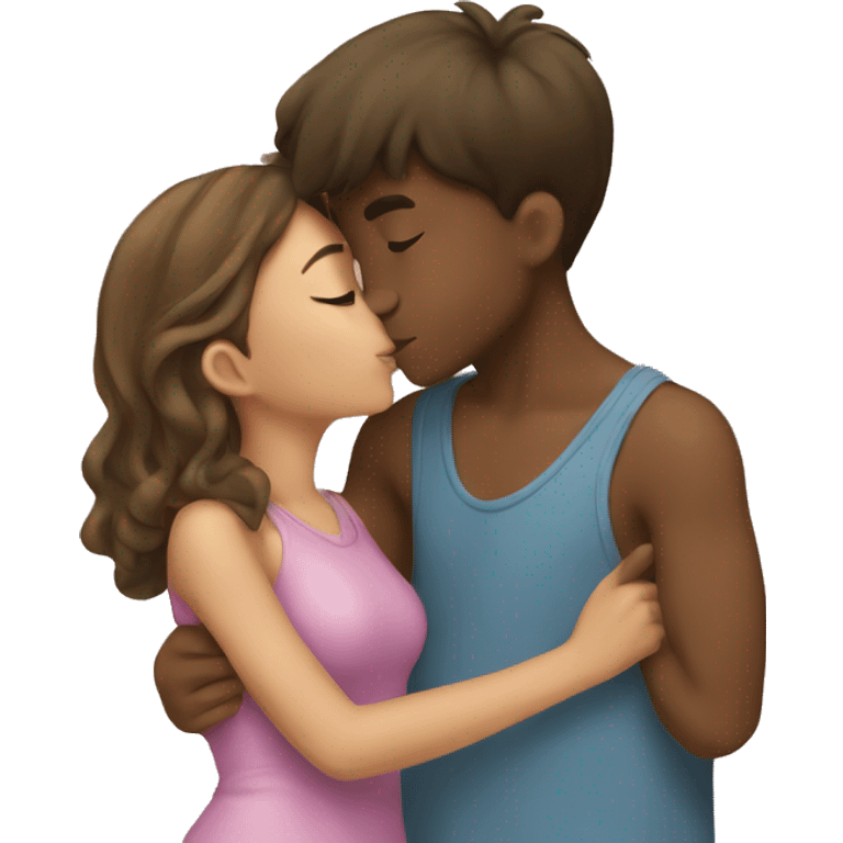 Girl and boy kissing emoji