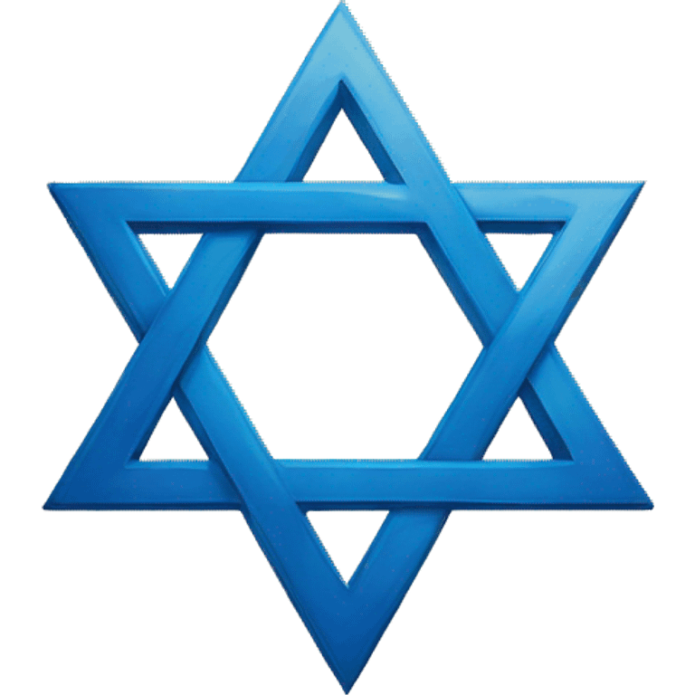 simple, flat, two-dimensional, blue star of david emoji