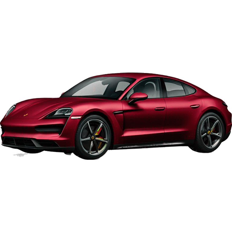 Dark red porsche taycan emoji