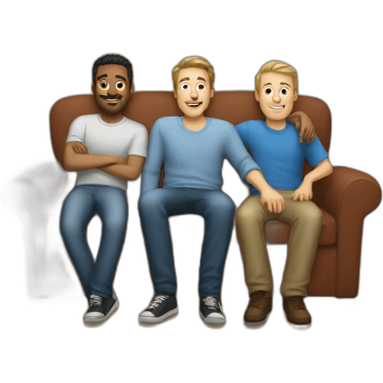 three white guys on the couch emoji