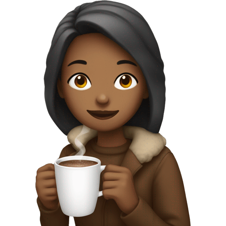 Girl drinking hot chocolate emoji