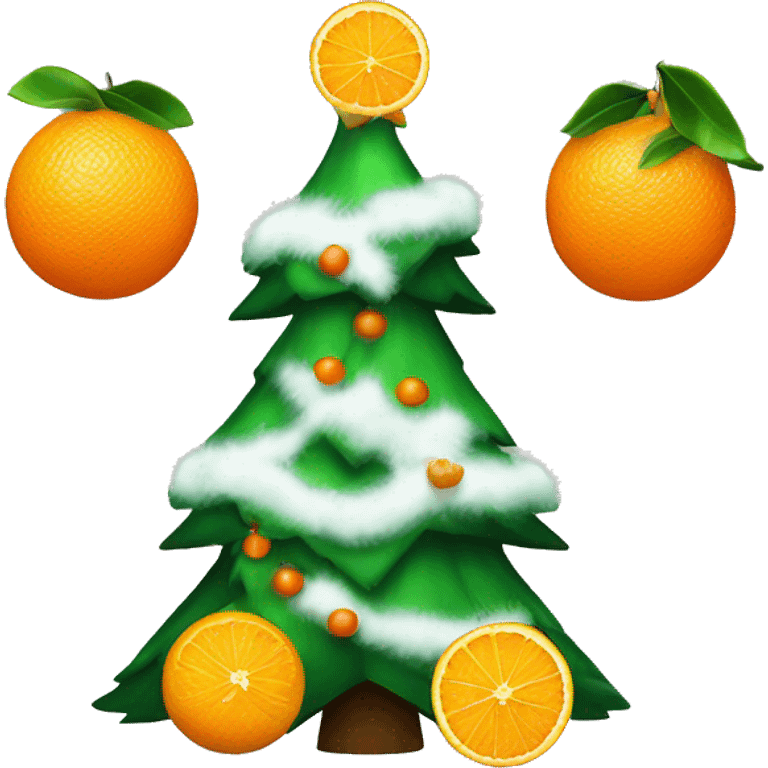 Christmas tree with oranges emoji