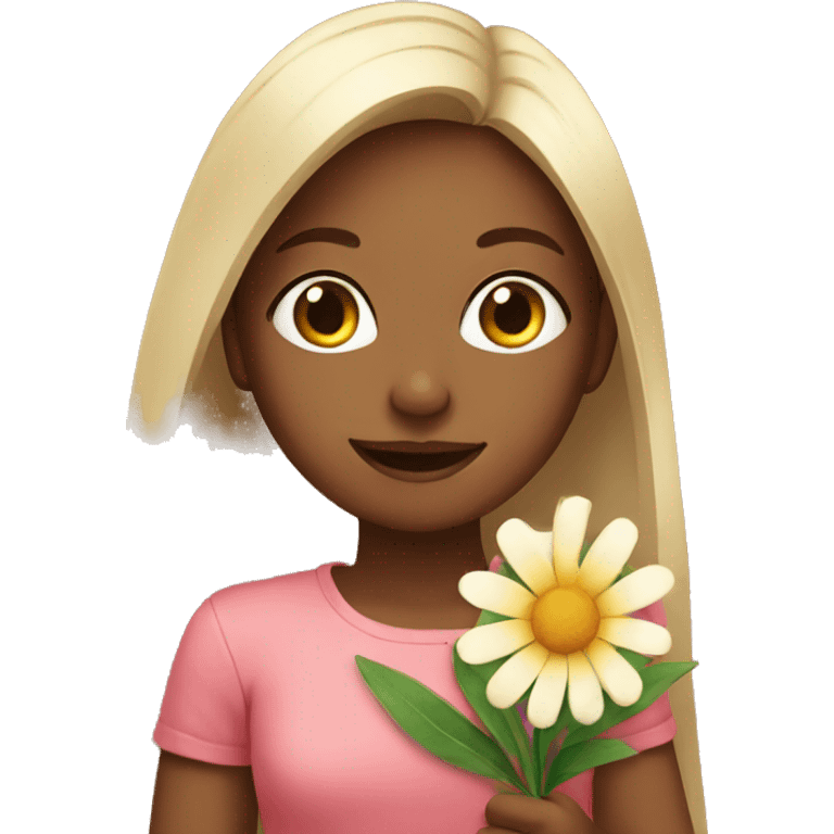 girl with flower emoji