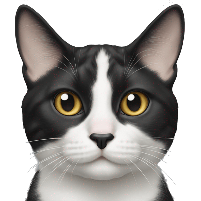 Tuxedo cat with black spot under nose emoji