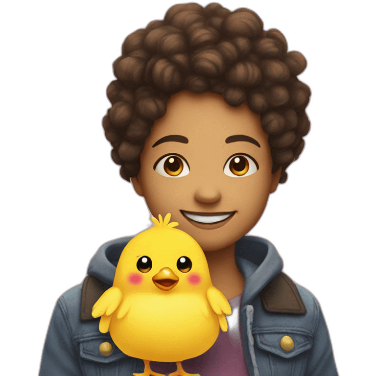 yellow-chick-smile-cute-on the shoulder emoji