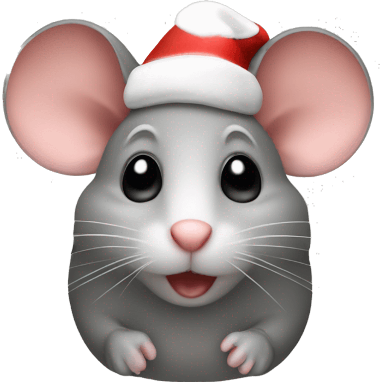 mouse with Christmas hat  emoji