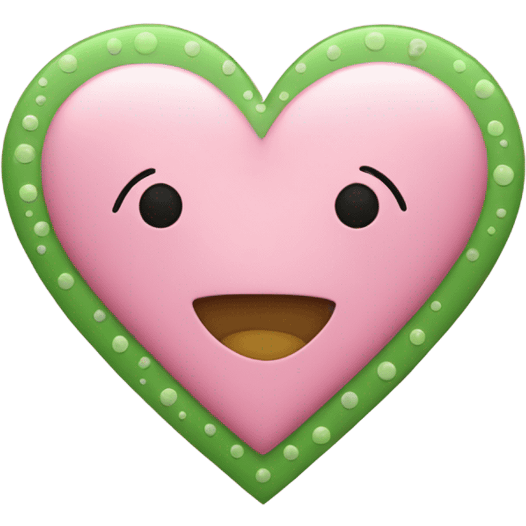  pink heart with green dots emoji