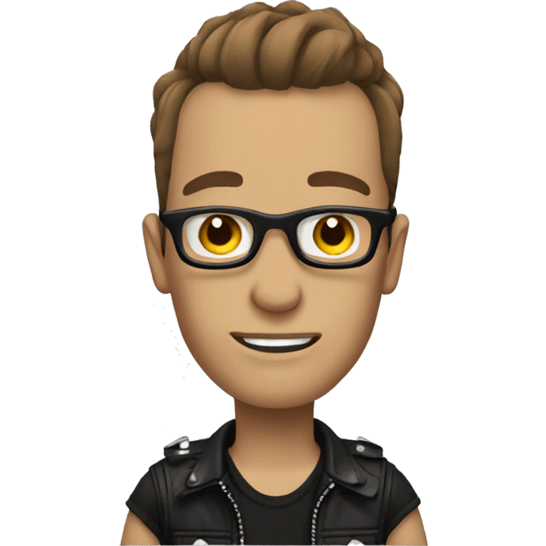 punk rocker with Short Brown Hair and glasses emoji