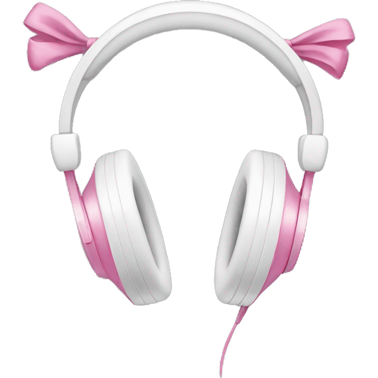 White headphones with pink bows emoji