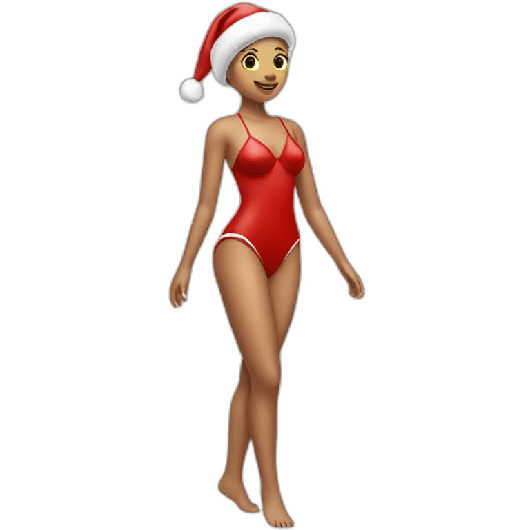 full body dancing christmas girl swimsuit emoji