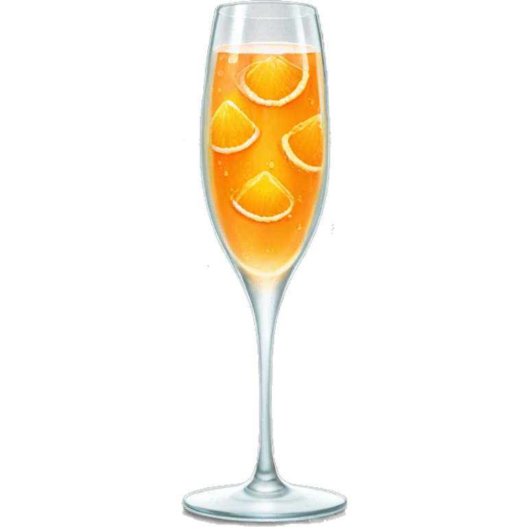 champagne glass with orange fruit emoji