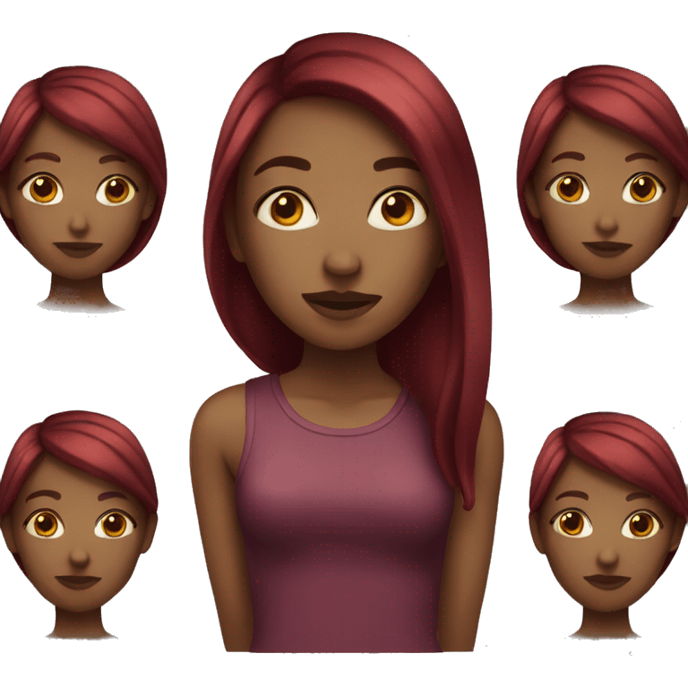 Girl dark red hair emoji