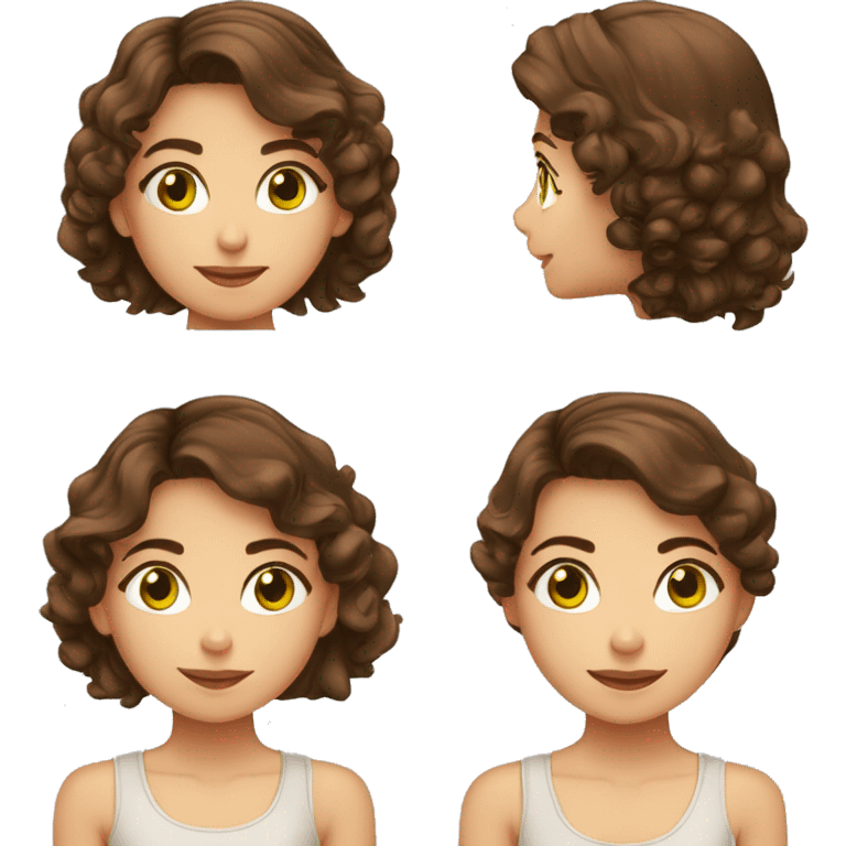 fille-brune-longs-cheveux bouclee-aux-yeux-marrons-verts-maman emoji