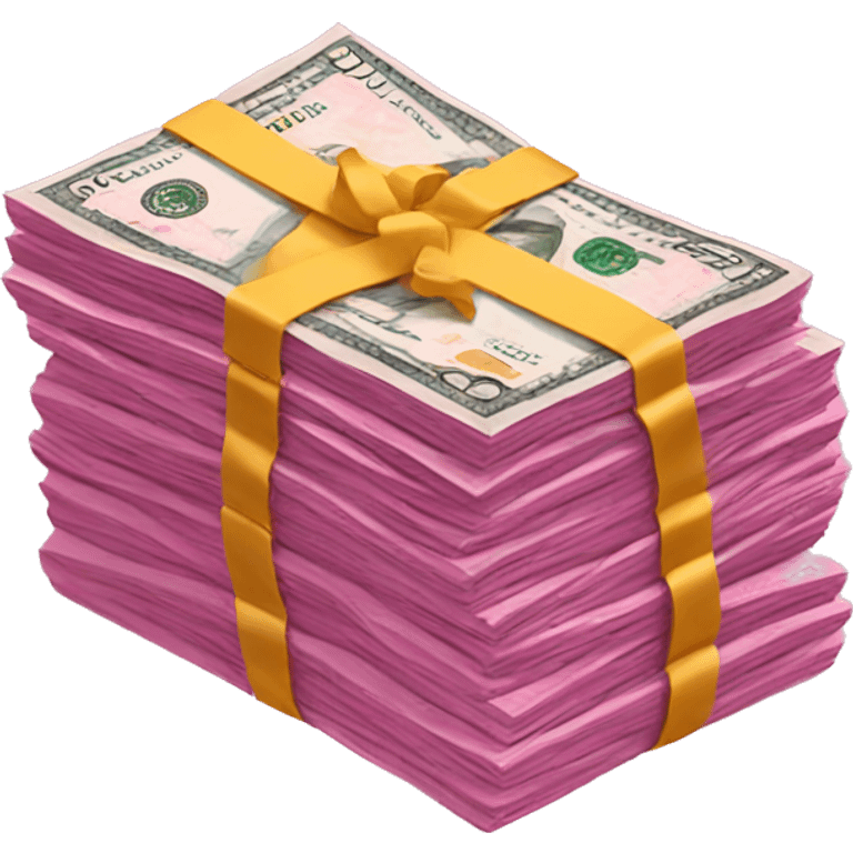 Stack of pink money emoji