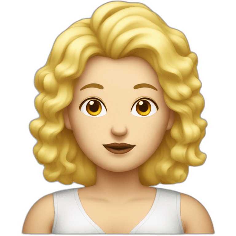 Blond fat lady big hair emoji