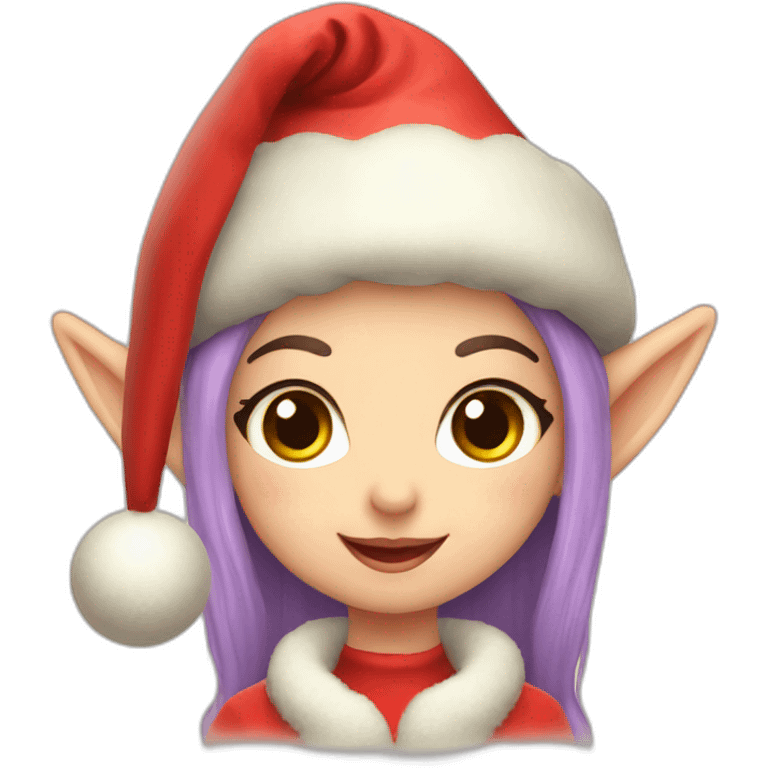 Kawaii Elf delivering Christmas gift emoji