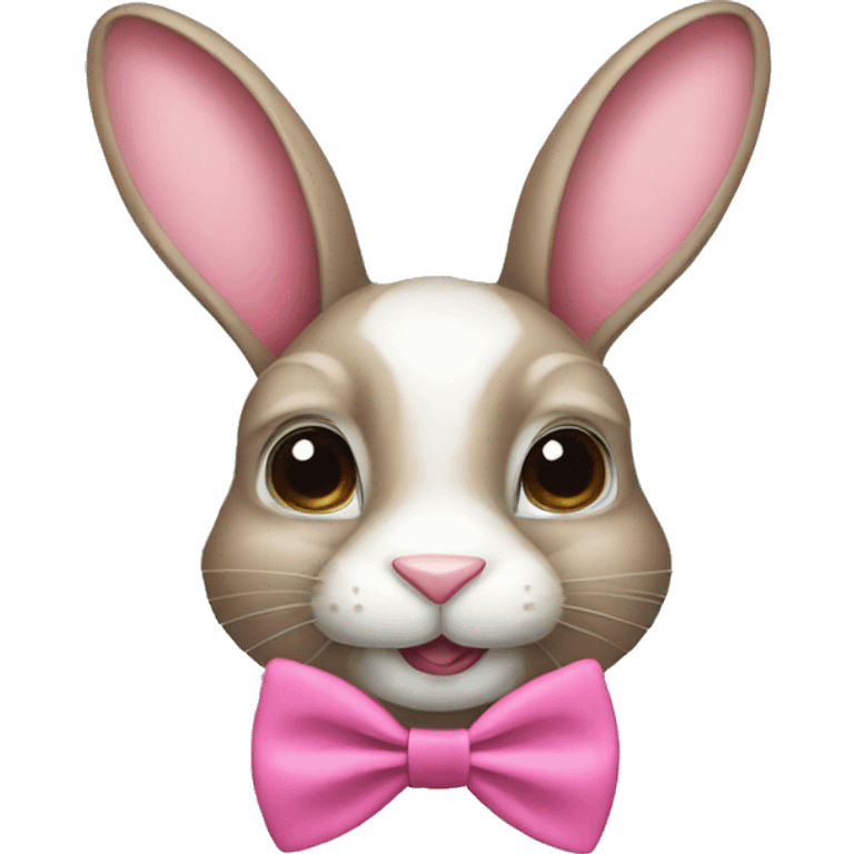 rabbit with pink bow tie emoji