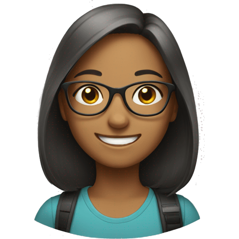 smiling girl with glasses and pet emoji