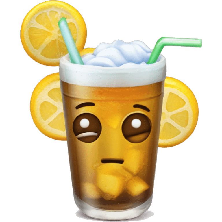 drink z kulkami w plastikowym kubku i ze slomka  emoji