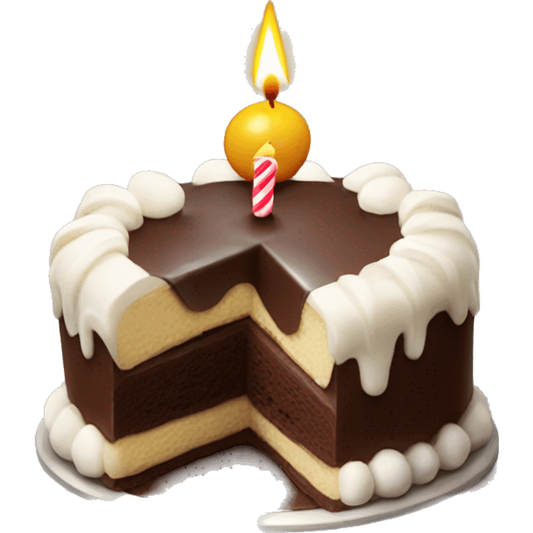 Birthay candle on chocopie emoji