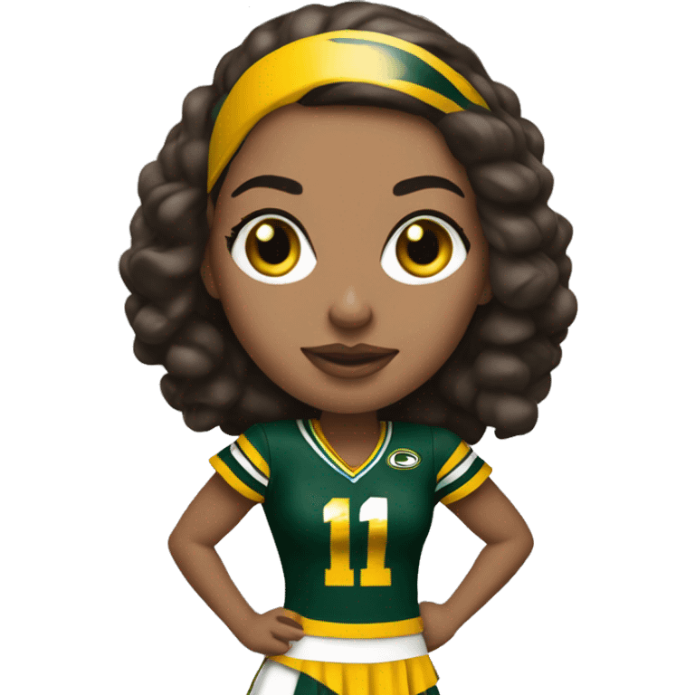 nfl cheerleader, brunette , Green Bay packer  emoji