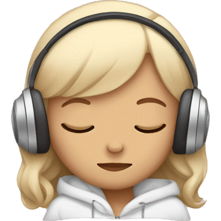 girly sleeping with headphones emoji