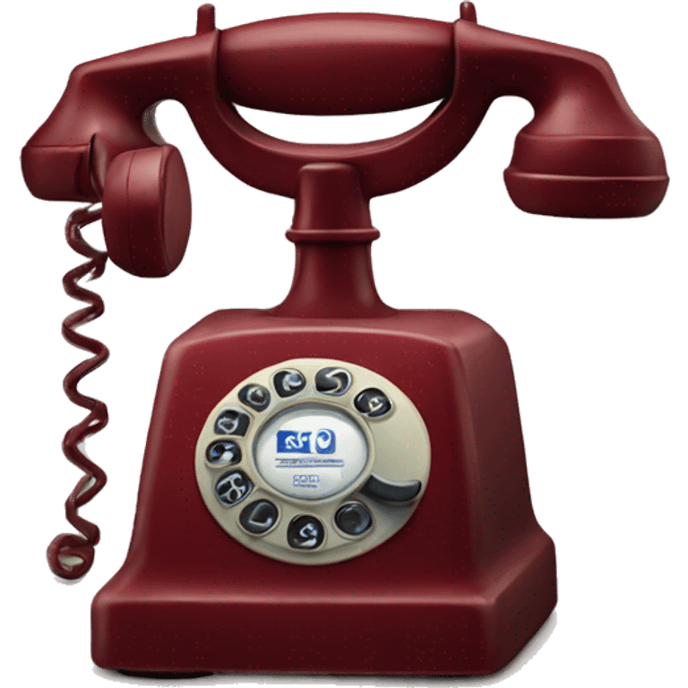 vintage dark red telephone emoji