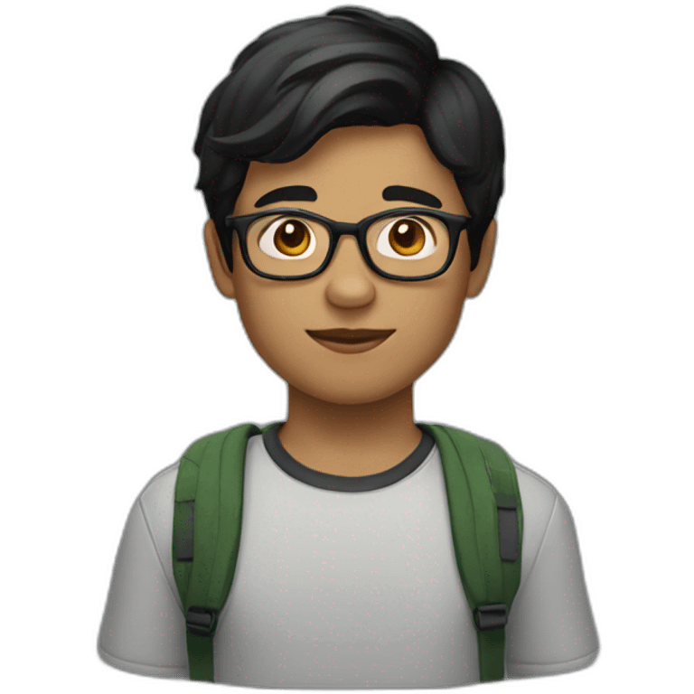 boy with short black hair and glasses emoji