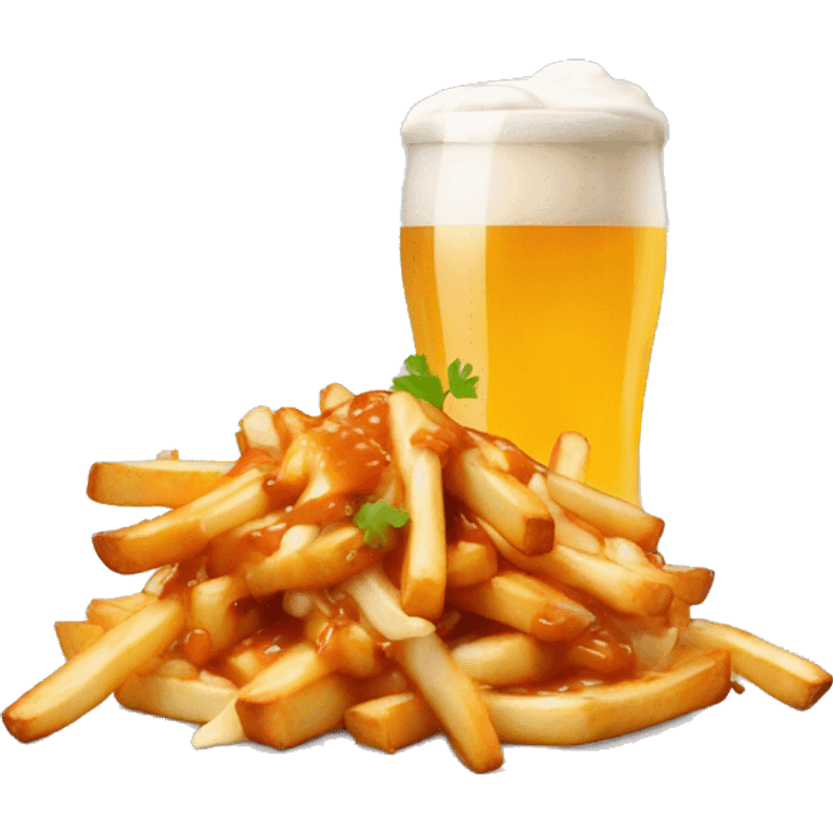 poutine avec une bière emoji