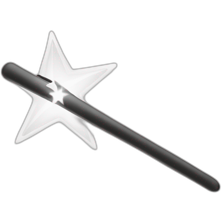 magic wand in black and white color with a star emoji