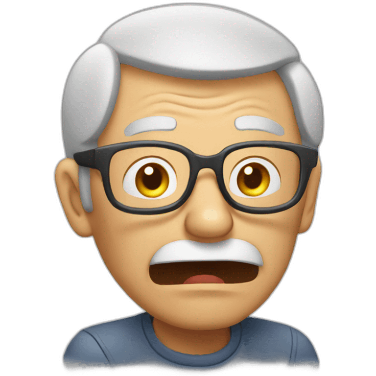 Old man yells at computer emoji