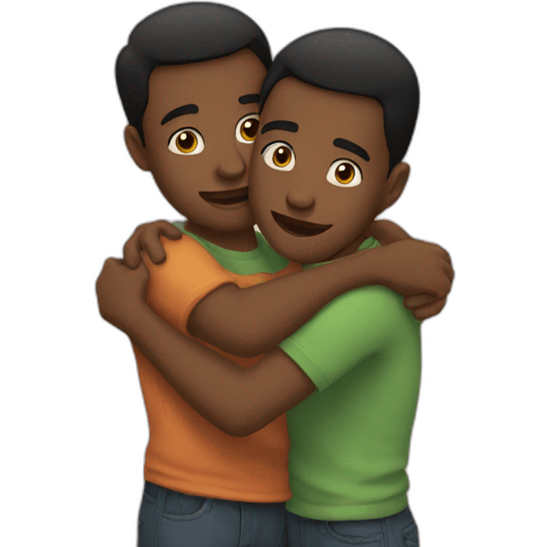 Two Brothers hugging emoji