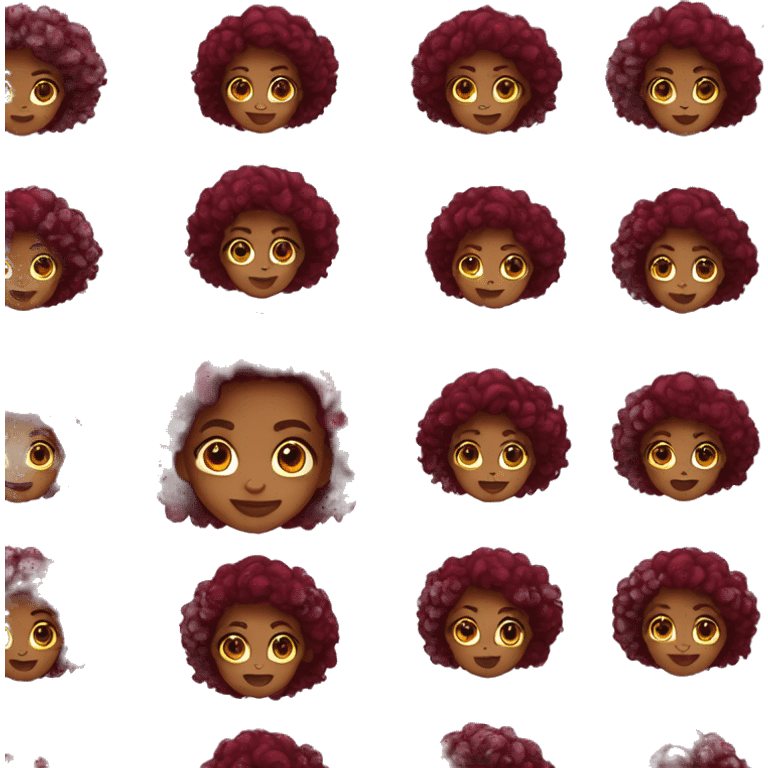 burgundy haired dark skinned girl emoji