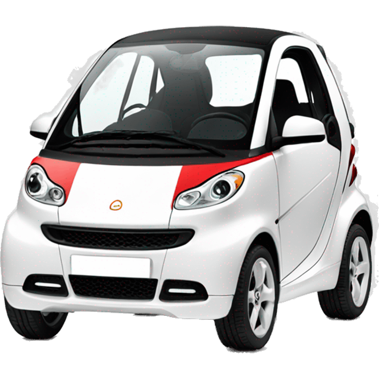 Smart Car 451 white, red inside emoji