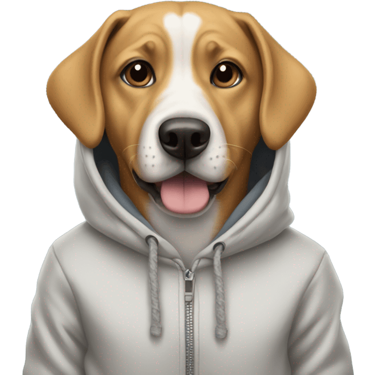 Dog wearing a hoodie  emoji