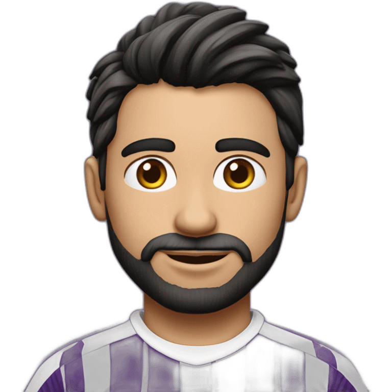 futbolista rubio camiseta rayas verticales moradas realista emoji